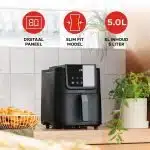 Slimfit Airfryer Pure XL 5L - Zwart - PFAS-vrij