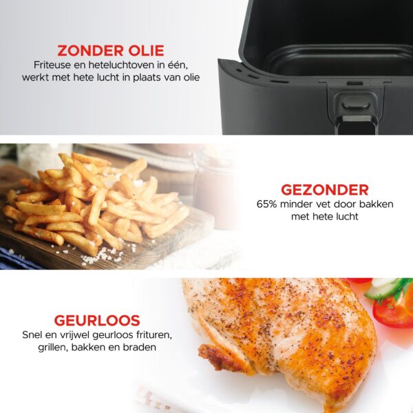Slimfit Airfryer Pure XL 5L - Zwart - PFAS-vrij