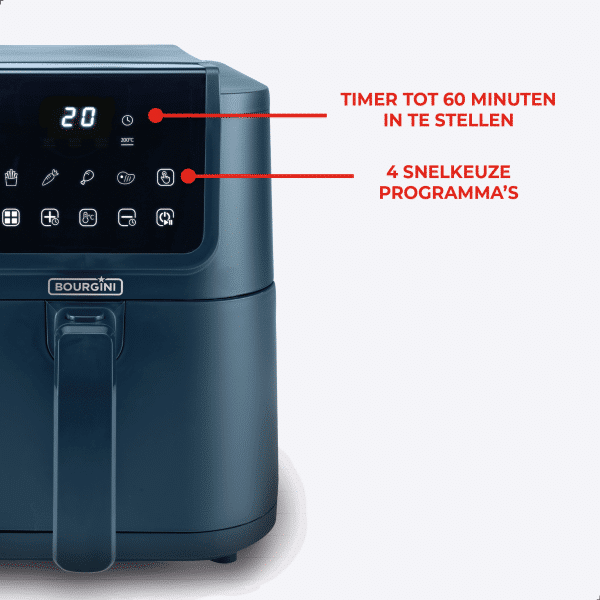 Slimfit Airfryer Pure XL 5L - Blauw - PFAS-vrij - Afbeelding 3