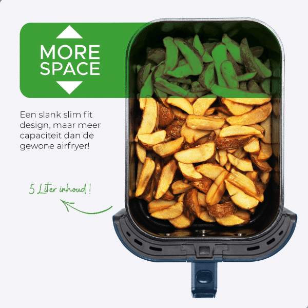 Slimfit Airfryer Pure XL 5L - Blauw - PFAS-vrij - Afbeelding 6