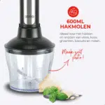 Staafmixer Set - 1500 watt + hakmolen & maatbeker