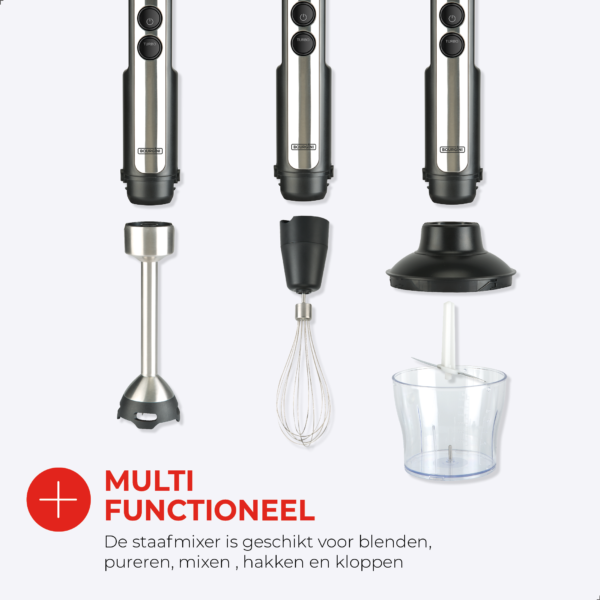 Staafmixer Set - 1500 watt + hakmolen & maatbeker