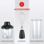 Staafmixer Set - 1500 watt + hakmolen & maatbeker