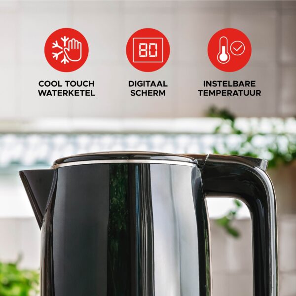 Cool Touch Digital Kettle - Digitale Waterkoker 1.7L