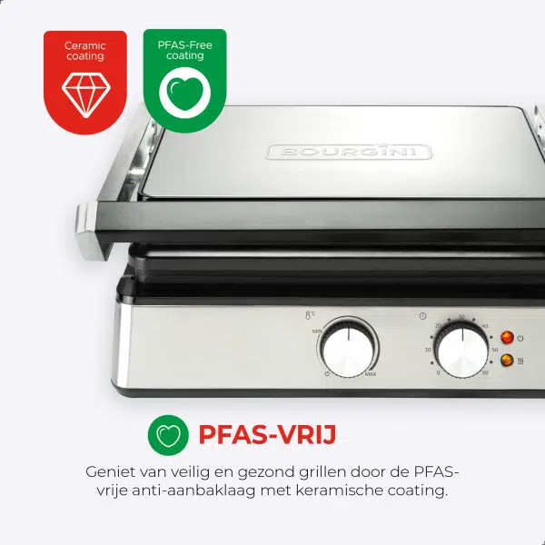 Contact Grill PURE - RVS – PFAS-vrij - Afbeelding 3