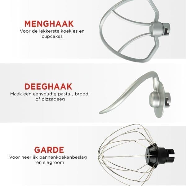 Classic Kitchen Chef 4,5L - Keukenmachine - Rood - Afbeelding 8