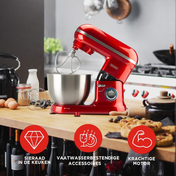 Classic Kitchen Chef 4,5L - Keukenmachine - Rood - Afbeelding 7