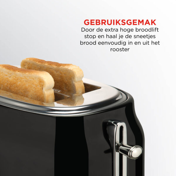 Retro Toaster - Broodrooster in retro design - Zwart