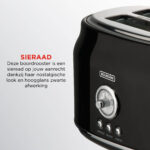 Retro Toaster - Broodrooster in retro design - Zwart