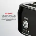 Retro Toaster - Broodrooster in retro design - Zwart