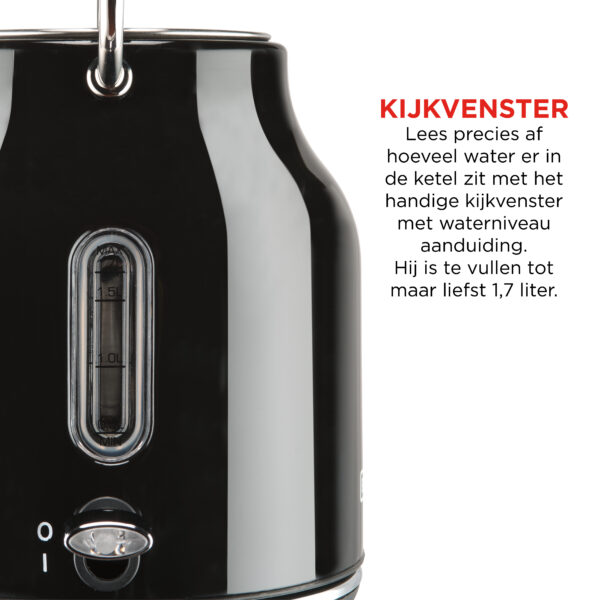 Nostalgic Waterkoker Deluxe - 1,7L - Zwart