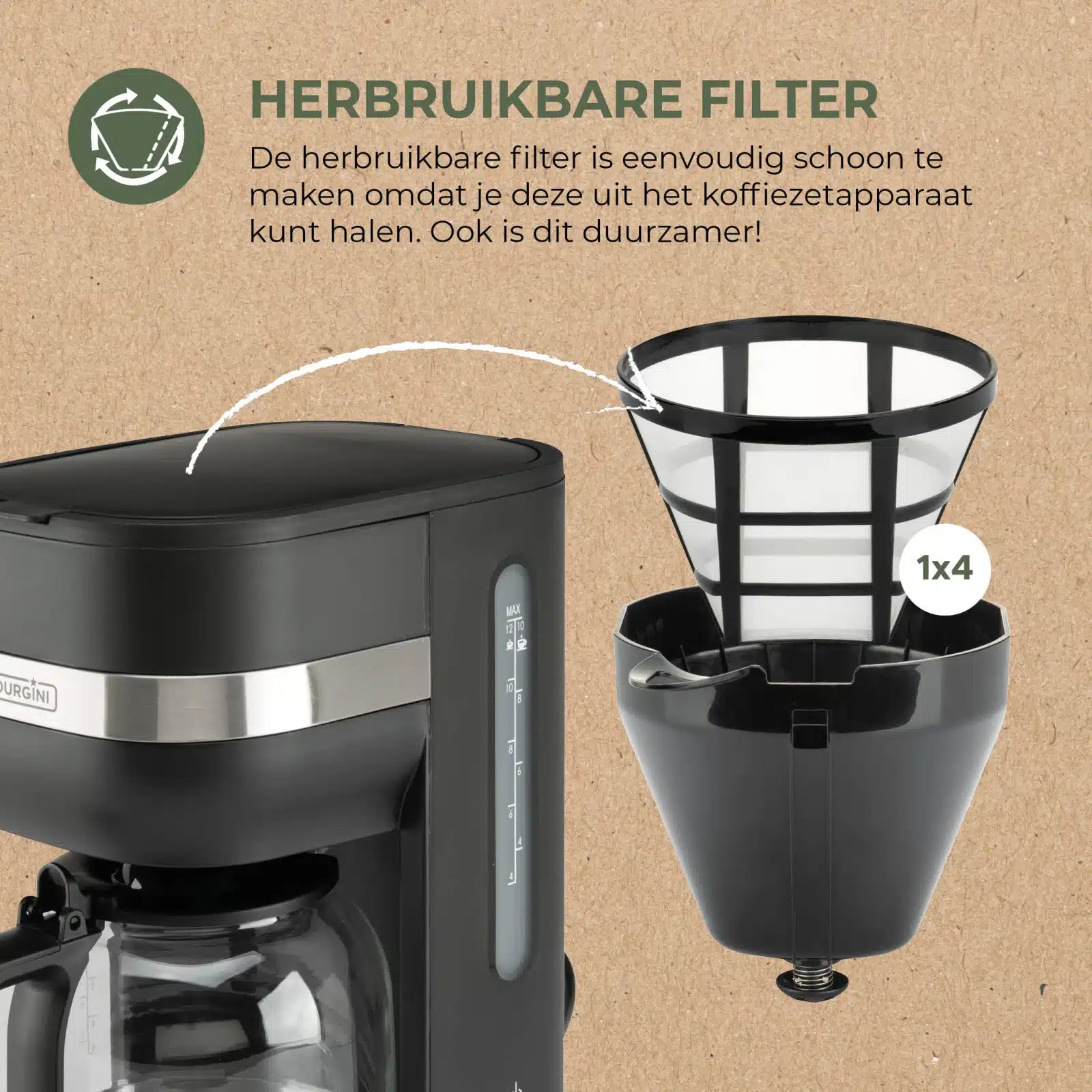 Koffiezetapparaat Glazen Kan 0,35 l - Thee- en Koffiebrouwer met Koffiezetapparaat Glazen Kan 0,35 l - Thee- en Koffiebrouwer met