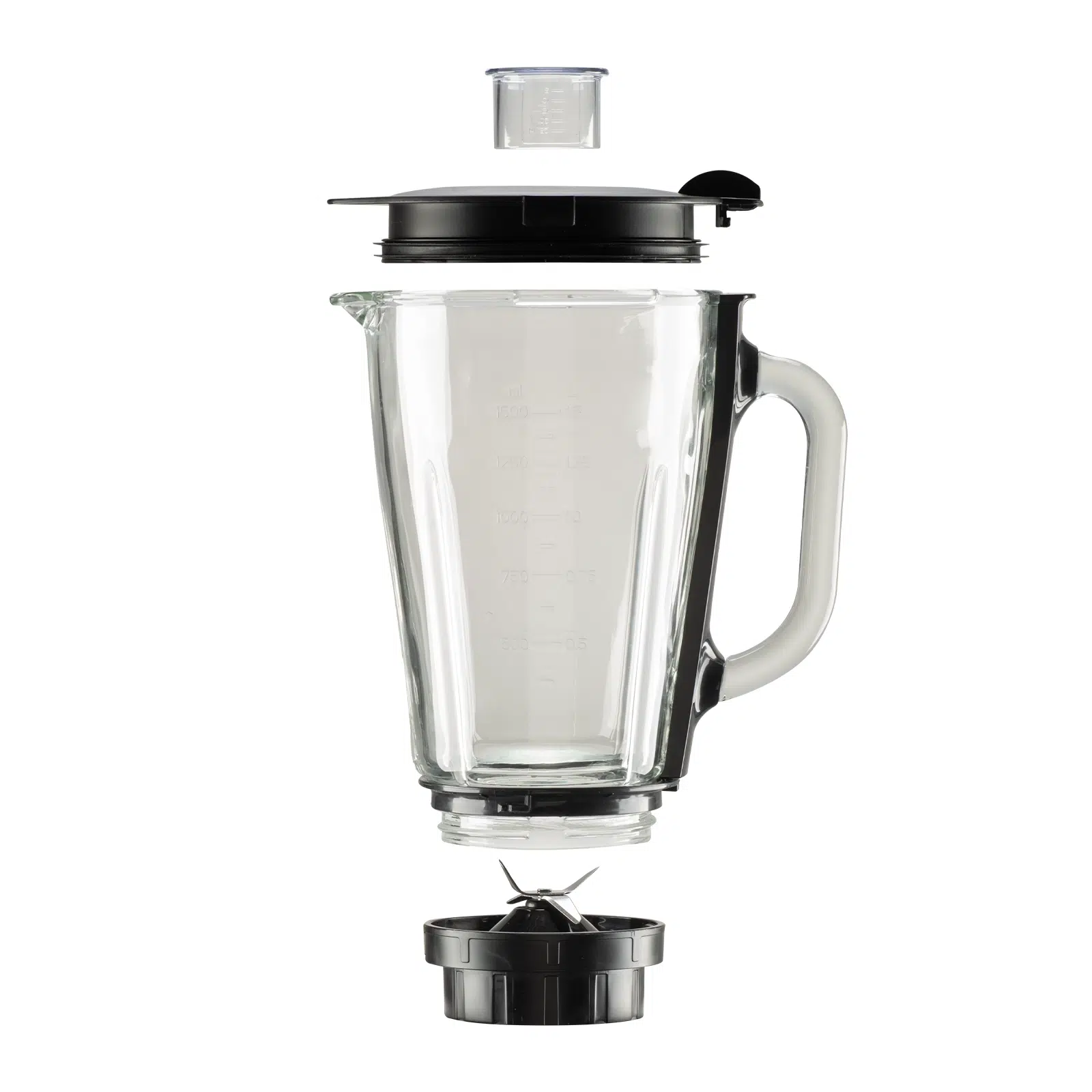 Retro Blender - Glazen kan 1,5L met deksel en mes