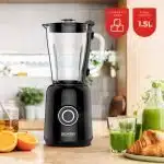 Retro Blender – 1,5L Glazen kan – 500W - 5 snelheden en pulsfunctie