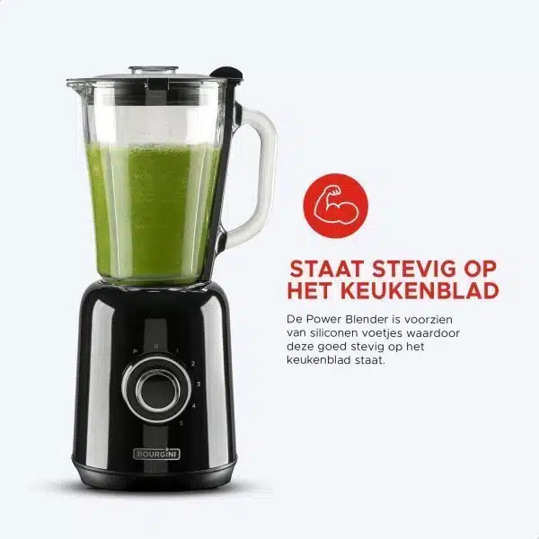 Retro Blender – 1,5L Glazen kan – 500W - 5 snelheden en pulsfunctie - Afbeelding 7