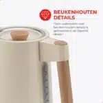 Harmony Waterkoker - 1,7L - Waterkoker met beukenhouten details