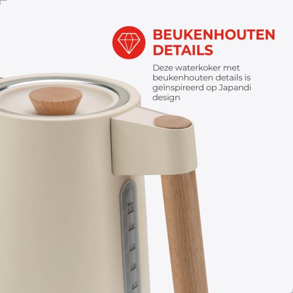 Harmony Waterkoker - 1,7L - Waterkoker met beukenhouten details