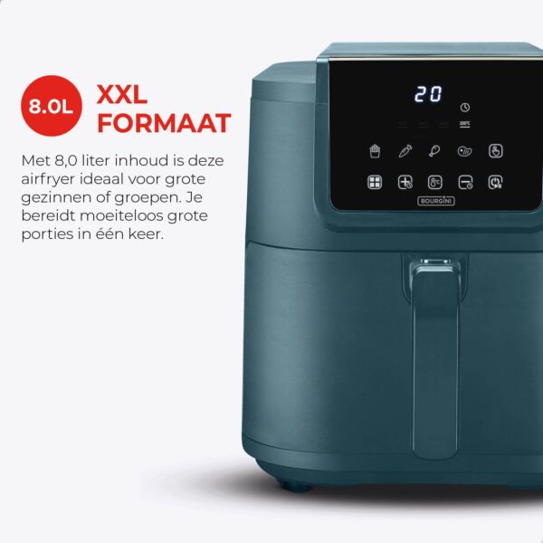 Slimfit Airfryer Pure XXL - 8L - Blauw - PFAS-vrij
