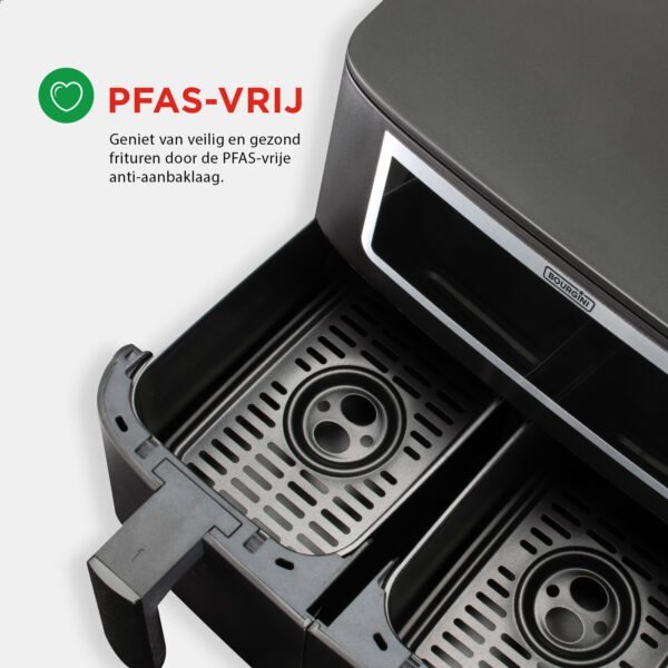 Duo Airfryer 8.0L - 2x 4.0L - Zwart - PFAS-vrij