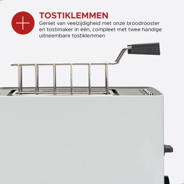 Tosti Toaster Wit - Broodrooster met bagelfunctie & Tostimaker