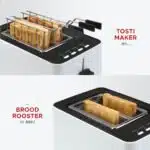 Tosti Toaster Wit - Broodrooster met bagelfunctie & Tostimaker