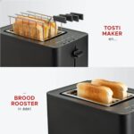 Tosti Toaster Zwart - Broodrooster met bagelfunctie  & Tostimaker