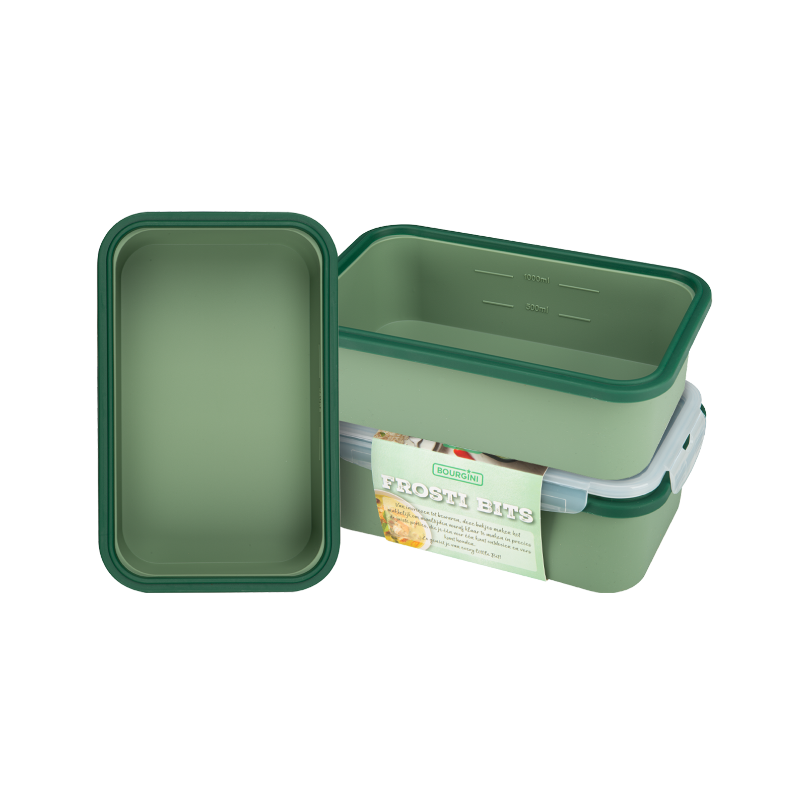 Frosti Bits - 1400ml Voordeelset - 3 Stuks Siliconen Meal Prep Bakjes - BPA-vrij