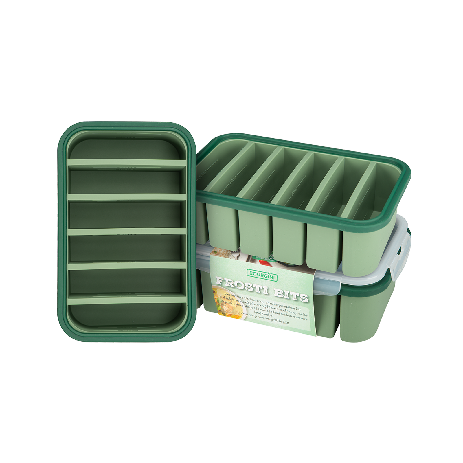 Frosti Bits - 6 x 200ml Voordeelset - 3 Stuks Siliconen Meal Prep Bakjes - BPA-vrij