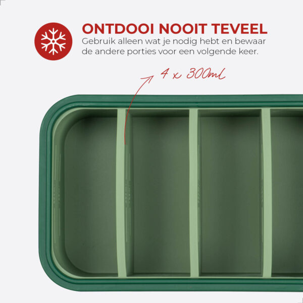 Frosti Bits – 4 x 300ml Voordeelset – 3 Stuks Siliconen Meal Prep Bakjes – BPA-vrij
