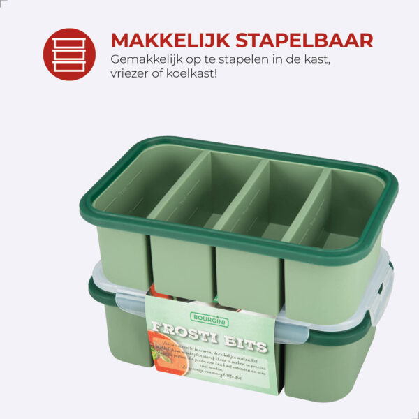 Frosti Bits – 4 x 300ml Voordeelset – 2 Stuks Siliconen Meal Prep Bakjes – BPA-vrij