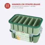 Frosti Bits – 6 x 200ml Voordeelset – 2 Stuks Siliconen Meal Prep Bakjes – BPA-vrij