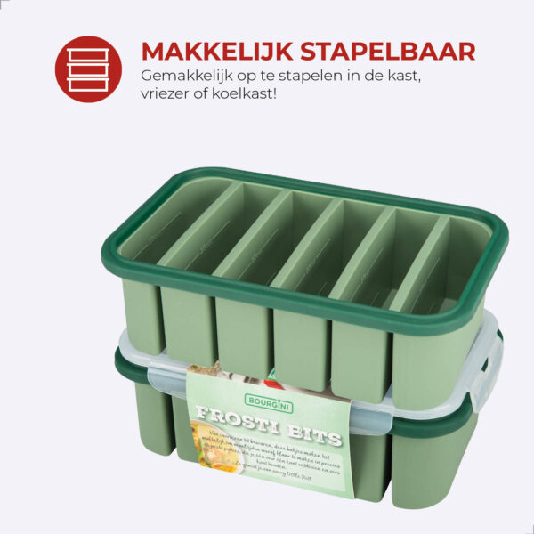 Frosti Bits – 6 x 200ml Voordeelset – 2 Stuks Siliconen Meal Prep Bakjes – BPA-vrij