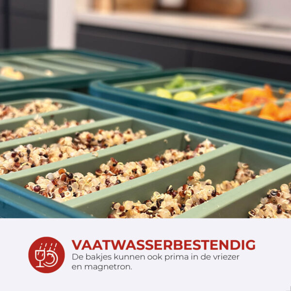 Frosti Bits – 6 x 200ml Voordeelset – 2 Stuks Siliconen Meal Prep Bakjes – BPA-vrij