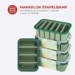 Frosti Bits – Duplo Dinner set – 5 Stuks Siliconen Meal Prep Bakjes – BPA-vrij