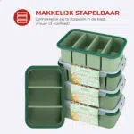 Frosti Bits – Familie set – 5 Stuks Siliconen Meal Prep Bakjes – BPA-vrij