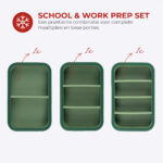 Frosti Bits – School & Work Prep Set – 3 Stuks Siliconen Meal Prep Bakjes – BPA-vrij
